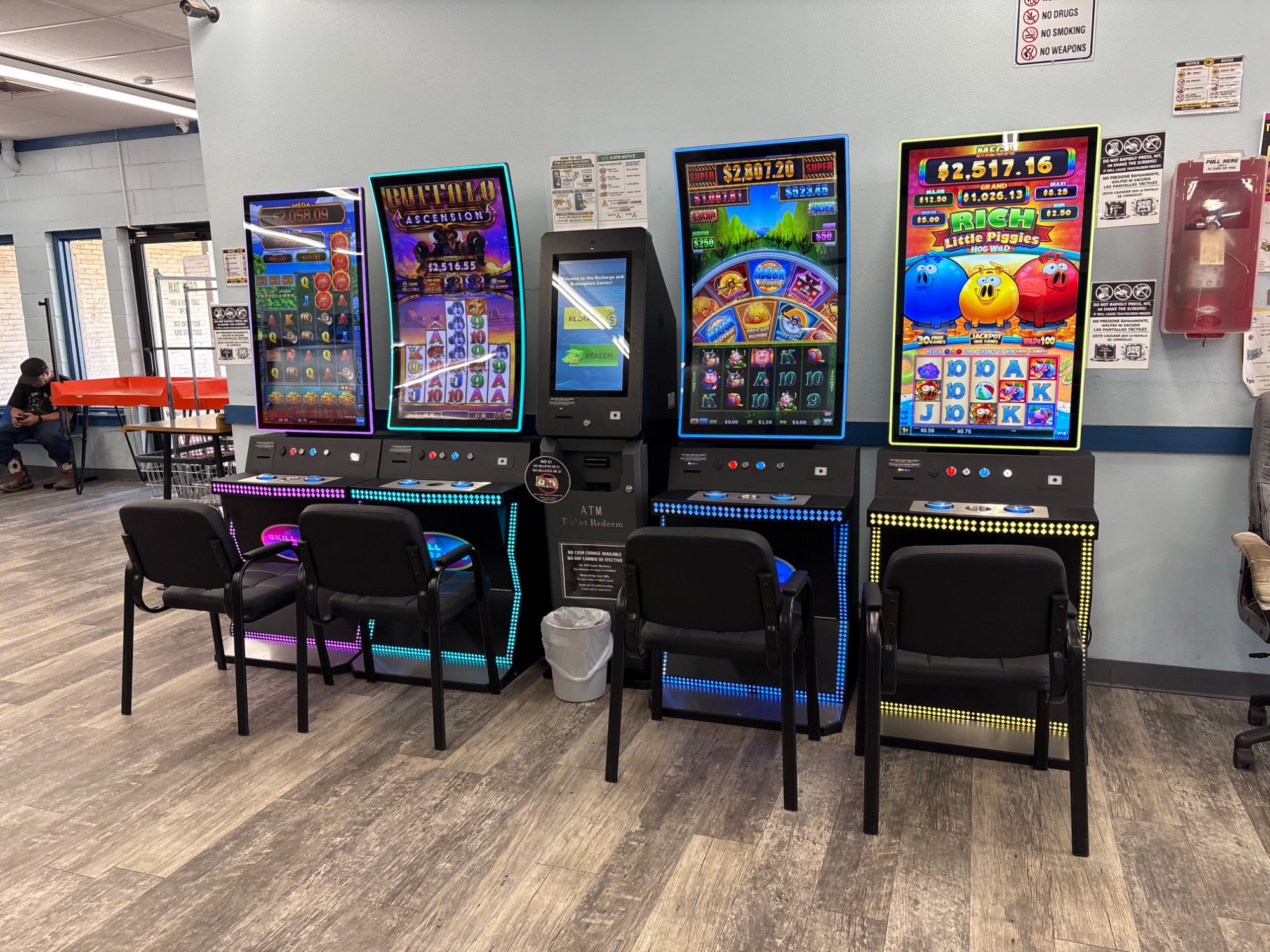 Skill-based amusement machines in a store